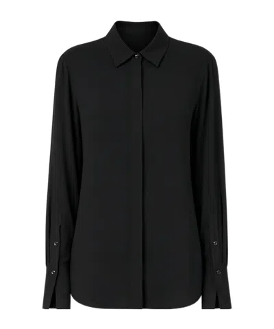 Liu •jo Pointed Collar Long-sleeved Shirt In Black