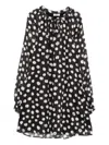 Liu •jo Black And White Polka Dot Mini Dress In Black