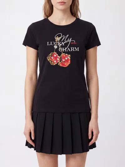 Liu •jo T-shirt With Jewel-embroidery In Multi