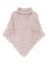 Liu •jo Liu Jo Poncho-style Faux Fur Scarf In Neutral
