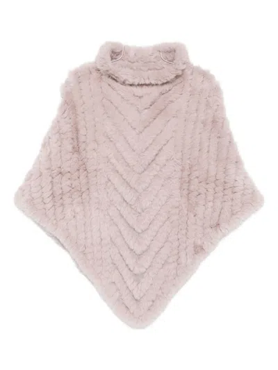Liu •jo Liu Jo Poncho-style Faux Fur Scarf In Neutral