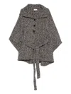 Liu •jo Poncho With Belt In Gray