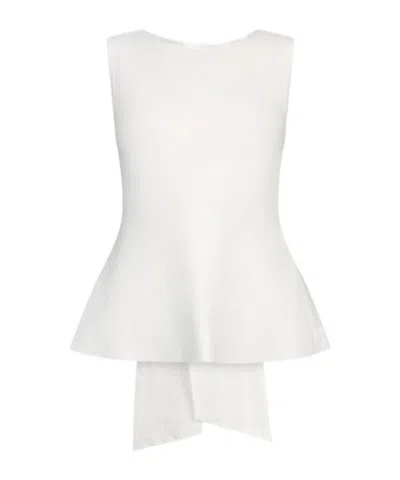Liu •jo Poplin Bow Cut-out Top In White