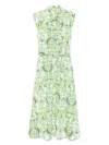 Liu •jo Liu Jo Belted Poplin Maxi Dress In Green