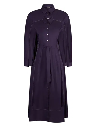 Liu •jo Poplin Midi Shirt Dress In Multi
