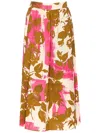 Liu •jo Poplin Midi Skirt In Neutrals
