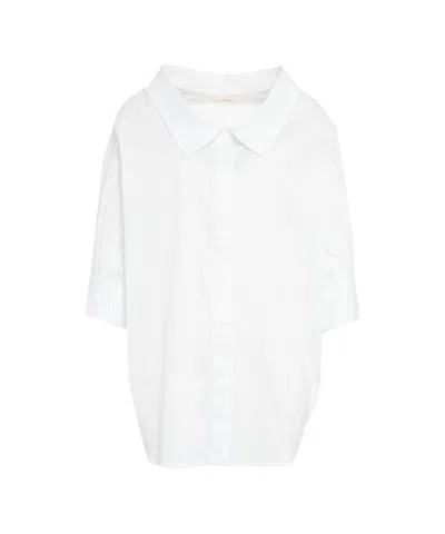 Liu •jo Liu Jo Poplin Shirt With Concealed Button Front In White