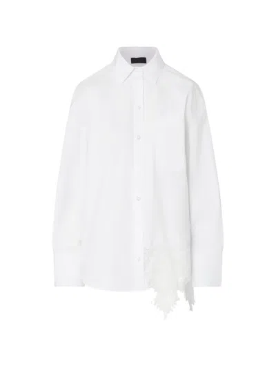 Liu •jo Poplin Shirt With Lace In White