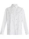 Liu •jo Poplin Shirt With Rhinestones In White