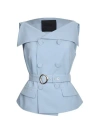 Liu •jo Liu Jo Sky Blue Jacket With Structured Silhouette And Peplum Hem