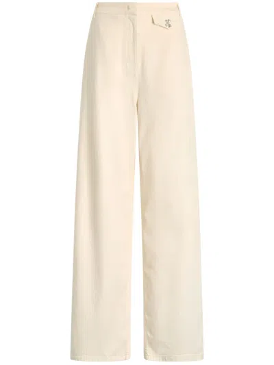Liu •jo Pressed-crease Trousers In White