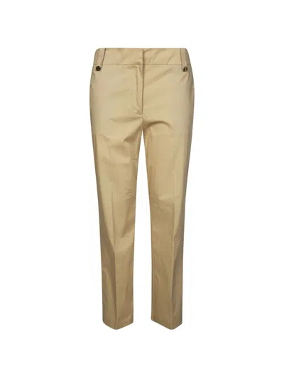Liu •jo Liu Jo Logo-plaque Pressed Crease Trousers In Brown