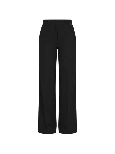 Liu •jo Pressed-crease Wide-leg Tailored Trousers In Black