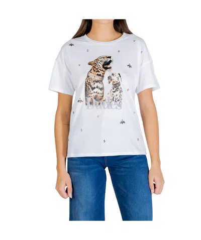 Liu •jo Liu Jo Print Short Sleeve Crewneck T-shirt In White