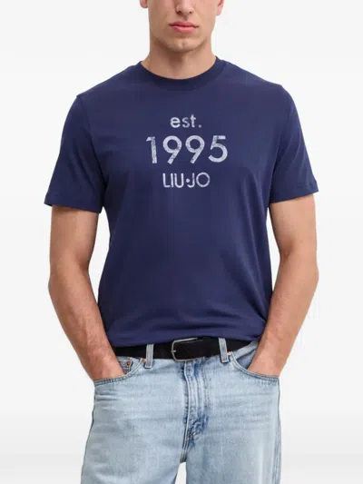 Liu •jo Print T-shirt In Blue