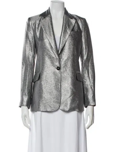 Pre-owned Liu •jo Printed Blazer In Silver