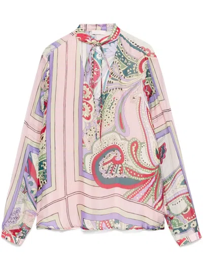 Liu •jo Printed Blouse In Pink
