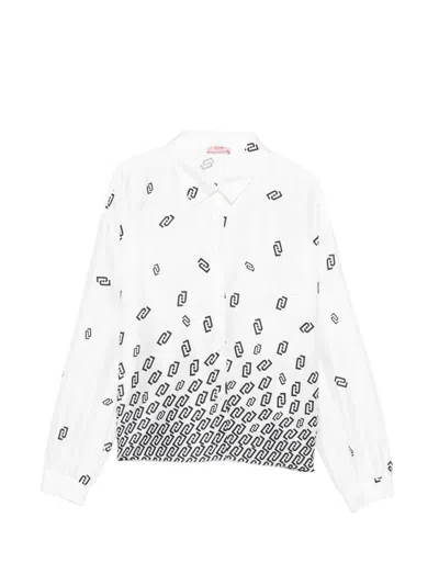 Liu •jo Kids' Printed Button-fastening Shirt In White