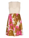 Liu •jo Printed Cotton Dress In Neutrals