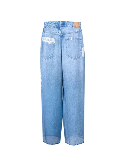 Liu •jo Liu Jo Printed Denim Pants In Blue