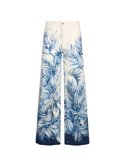 Liu •jo Printed Flared Jeans In White