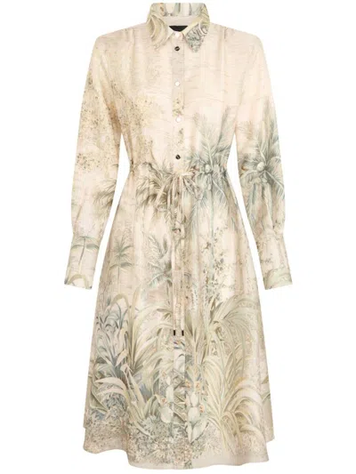 Liu •jo Liu Jo Printed Midi Dress With Belt And Bottons