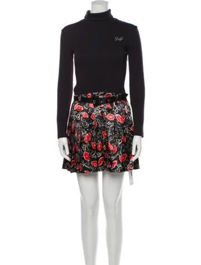 Pre-owned Liu •jo Printed Mini Dress In Blue