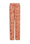 Liu •jo Liu Jo Relaxed Fit Brown Trousers With Paisley Print In Multicolour