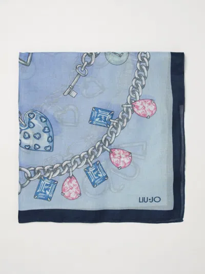 Liu •jo Liu Jo Printed Polyester Scarf In Blue