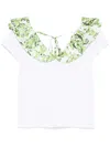 Liu •jo Printed-ruching T-shirt In White