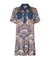 Shop Liu •jo Printed Satin Dress In Dark Denim
