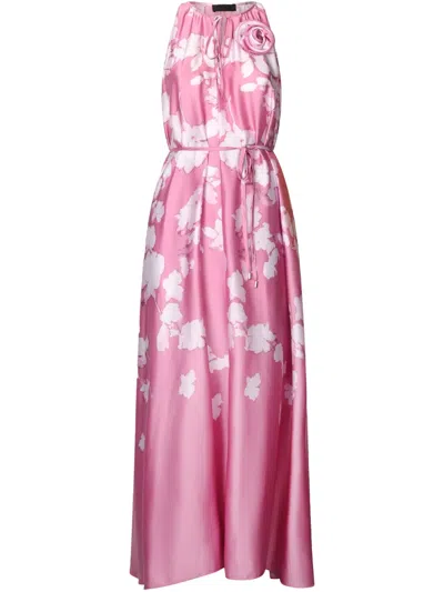 Liu •jo Printed Satin Dress In Pink
