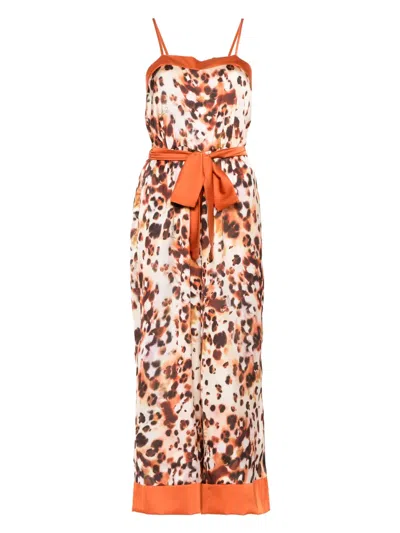 LIU •JO PRINTED SATIN JUMPSUIT