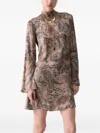 Liu •jo Printed Satin Mini Dress In Multi