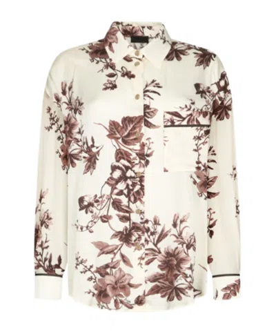 Liu •jo Printed Satin Shirt In Neutral