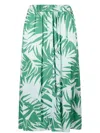 Liu •jo Printed Satin Skirt In Green