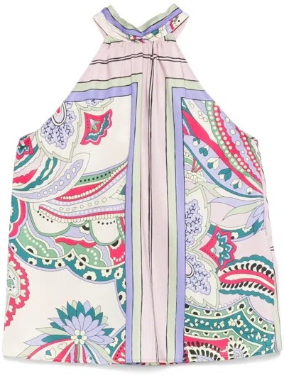 LIU •JO PRINTED SATIN TOP
