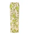 Liu •jo Elasticized Waist Floral Print Wide Leg Trousers In Neutral