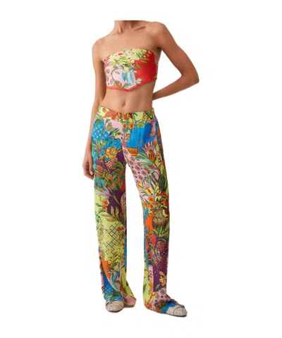 Liu •jo Printed Satin Trousers In Multi