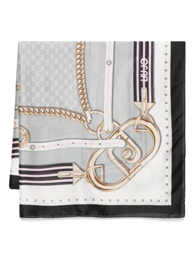Liu •jo Printed Scarf In Black
