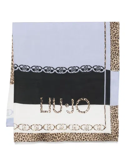 Liu •jo Printed Scarf In Blue