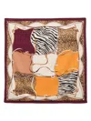 Liu •jo Animal-print Chain-link Scarf In Multi