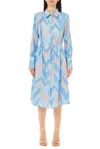 Liu •jo Liu Jo Motif Blue Midi Dress In Blue