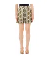 Liu •jo Liu Jo Green Pattern Ramie Shorts In Nude
