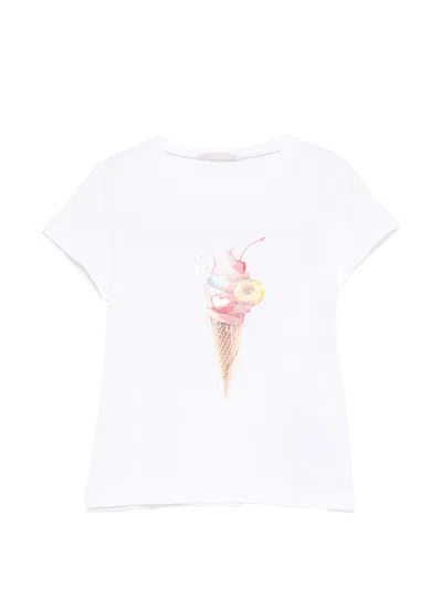 Liu •jo Kids' Printed Short-sleeve T-shirt In White
