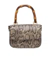 Liu •jo Liu Jo Python Mocha Leather Bag In Brown