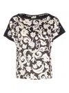 Liu •jo Printed Shoulder-button T-shirt In Multi