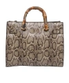 Liu •jo Logo Python-print Tote Bag In Brown