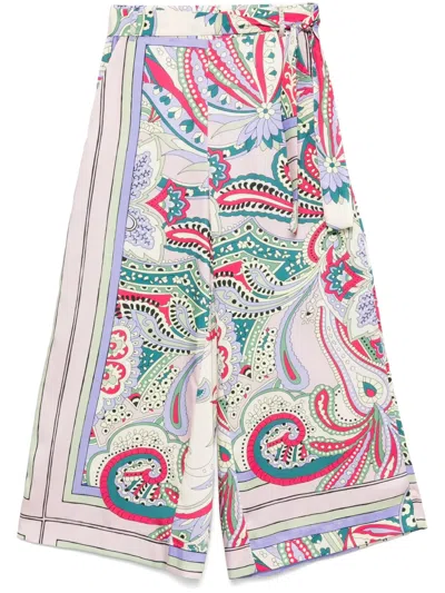 Liu •jo Printed Trousers In Multicolour