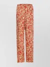 LIU •JO PRINTED TROUSERS WITH BELT AND TIE DETAIL